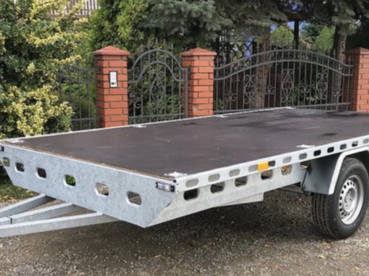 Dvounápravový nebržděný plato Euro C750/L5-PL, 400x200cm, 750kg, 130km/h